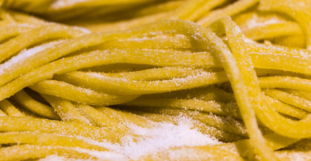 homemade pasta ready to be cookedの写真素材