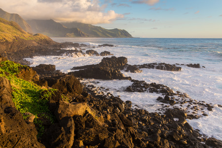 Beautiful views on Oahu on the northern coastline.の写真素材