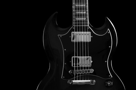 Black and white guitar crop