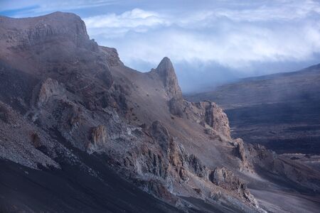 Haleakala National lark mountain range in summit of volcanoの写真素材