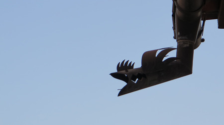 Metal decorative Rain water gutter pipe on house in Alora, Andaluciaの写真素材