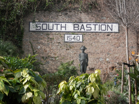 Statue of Lord Nelson at old fortification in Gibraltarのeditorial素材
