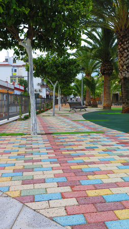 Colourful paving stones in Freedom Fighter Park, Aloraのeditorial素材