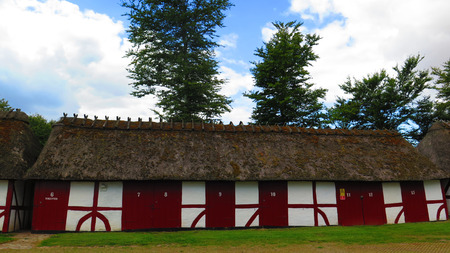 Thatched stables at Egen church in Als, Denmarkのeditorial素材