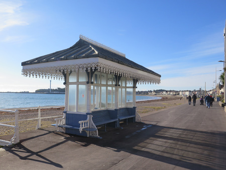 Victorian shelter on Esplanade Weymouth Dorset England UKのeditorial素材