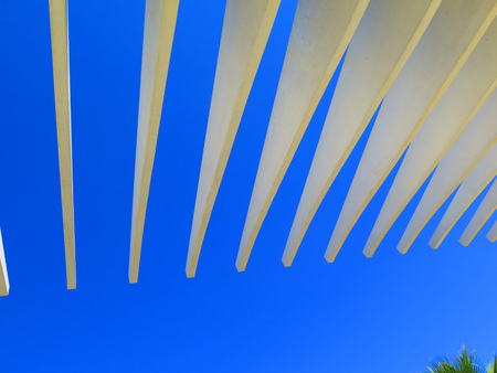 Promenade with a pergola at Muelle Uno in the port of Malaga, Andalusia Spainの写真素材
