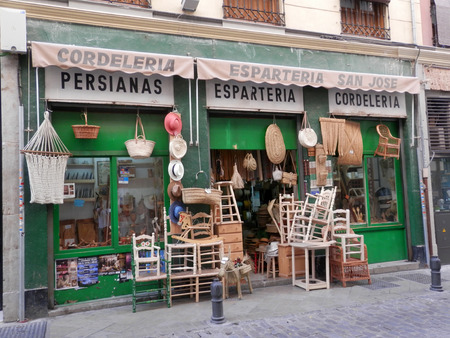 Granada, Spain - September 28.2018: Shop front selling handmade products in Old quarterのeditorial素材