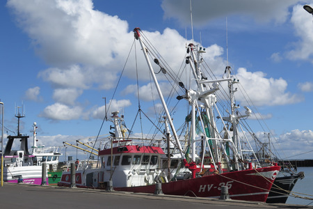 Havneby, Denmark - May 29, 2019: Fishing boats moored in harbor in Southern Danish sunshineのeditorial素材