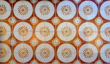 Colorful ceramic tiled wall finish in village in Andalusia