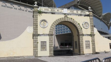 Frontier Post of the Border Gate, Macau, China on sunny November dayのeditorial素材