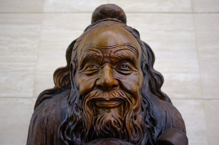 An ancient statue of Confuciusの写真素材