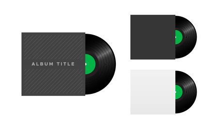 Vinyl Record Album Cover, Retro Musicのイラスト素材