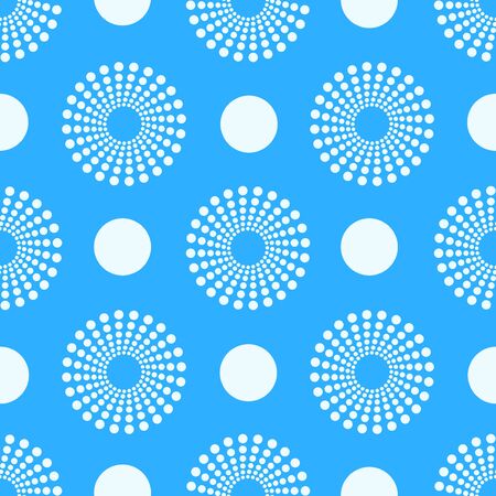 White dots seamless pattern in b blue backgroundのイラスト素材