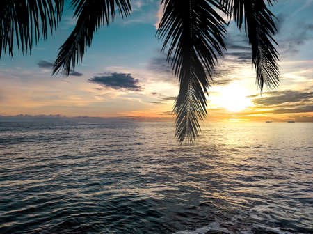 Beautiful ocean view at sunset
