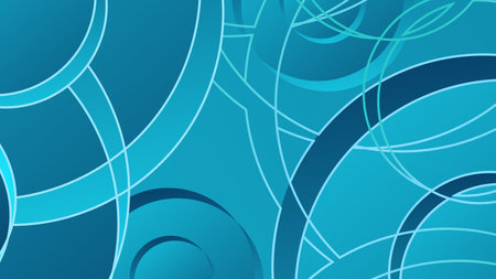 Abstract blue background with circles. Vector illustration. Can be used for wallpaper, web page background, web banners.のイラスト素材