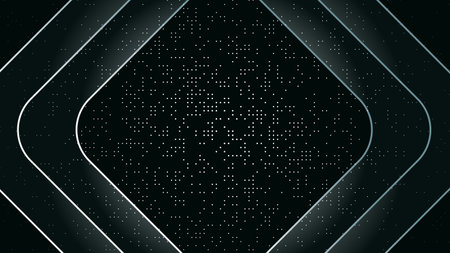 Abstract technology background with glowing lines and dots. Vector Illustration.のイラスト素材