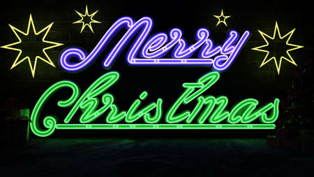 3D Rendering Image of Merry Christmasの写真素材