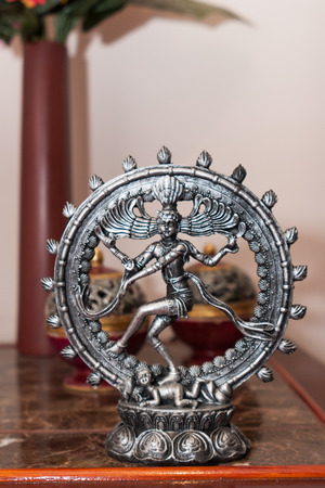 metallic miniature statue of hinduism god Krishnaの写真素材