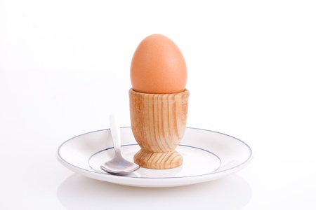 Boiled egg for breakfastの写真素材