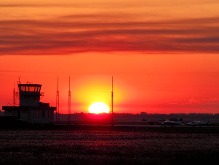 Airport Sunriseのeditorial素材