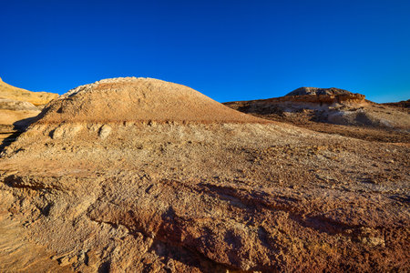 The Wucai City Scenic Area near Urumqi, Xinjiang, has a magnificent and dazzling Danxia landform.の写真素材