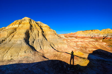 The Wucai City Scenic Area near Urumqi, Xinjiang, has a magnificent and dazzling Danxia landform.の写真素材