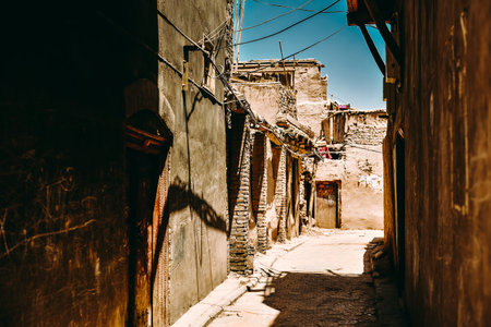 The Folk Houses on Hathpace in Kashgar, Xinjiang are very precious historical and cultural assets.の写真素材