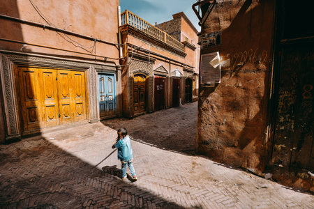 The centuries-old Kashgar Old Town is located in the center of Kashgar. It is a classic representative of Kashgar and Uyghur culture.の写真素材