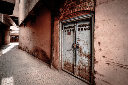 The centuries-old Kashgar Old Town is located in the center of Kashgar. It is a classic representative of Kashgar and Uyghur culture.の写真素材