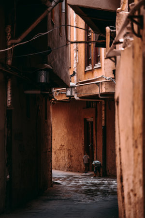 The centuries-old Kashgar Old Town is located in the center of Kashgar. It is a classic representative of Kashgar and Uyghur culture.の写真素材