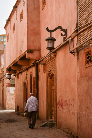 The centuries-old Kashgar Old Town is located in the center of Kashgar. It is a classic representative of Kashgar and Uyghur culture.の写真素材