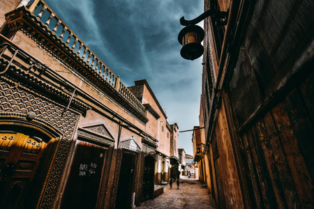 The centuries-old Kashgar Old Town is located in the center of Kashgar. It is a classic representative of Kashgar and Uyghur culture.の写真素材