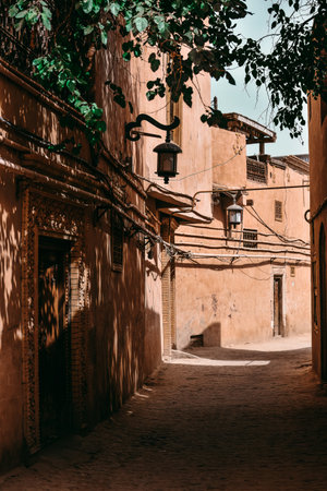 The centuries-old Kashgar Old Town is located in the center of Kashgar. It is a classic representative of Kashgar and Uyghur culture.の写真素材