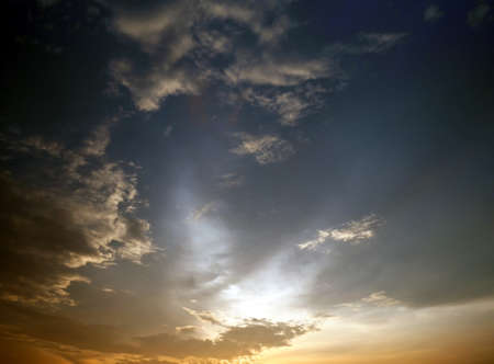 Bright orange and yellow colors sunset sky