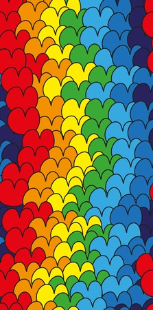 Fun seamless vintage love heart background in pretty colors. Great for baby announcement, Valentines Day, Mothers Day, Easter, wedding, scrapbook, gift wrapping paper, textiles. vectorのイラスト素材