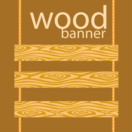 vector wood planks with rope on brown background cartoon styleのイラスト素材