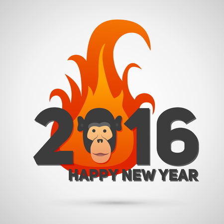 Vector illustration of fire monkey, symbol of 2016.のイラスト素材