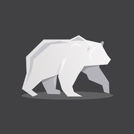 The Bear Logo Flat, geometric vector illustrations dark backgroundのイラスト素材