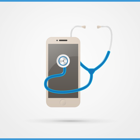 Mobile healthcare icon on white backgroundのイラスト素材