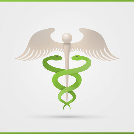 Caduceus symbol icon on white backgroundのイラスト素材