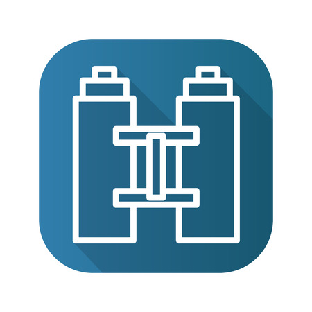 binoculars flat linear long shadow icon. Vector line symbolのイラスト素材
