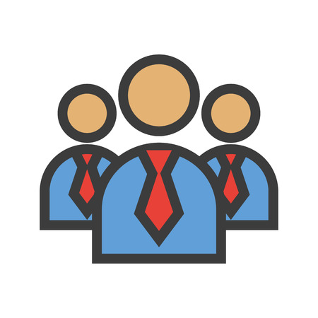 Men in ties color icon. Isolated vector illustration on white background.のイラスト素材