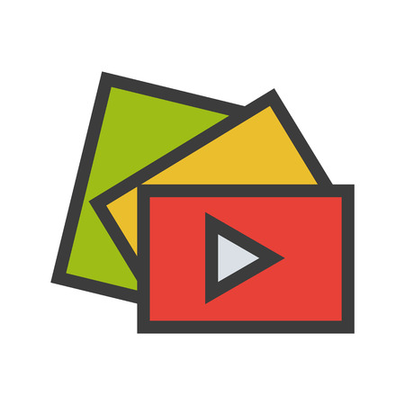 Video play button color icon. Isolated vector illustration on white background.の写真素材