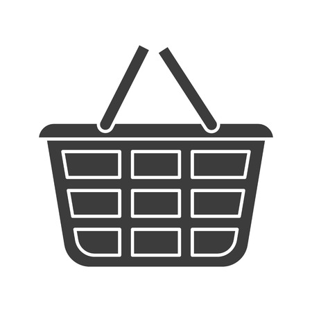 Shopping basket icon. Drop shadow silhouette symbol. Negative space. Vector isolated illustration.の写真素材