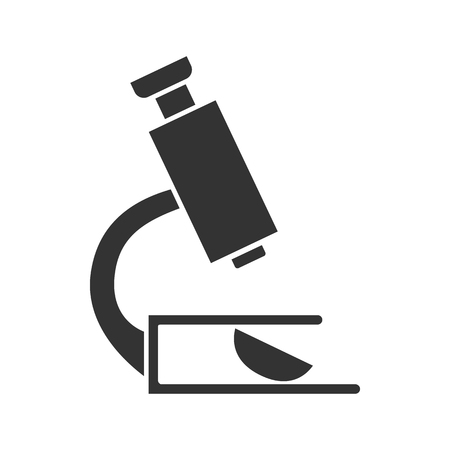 Microscope icon. Silhouette symbol. Negative space. Vector isolated illustration.のイラスト素材