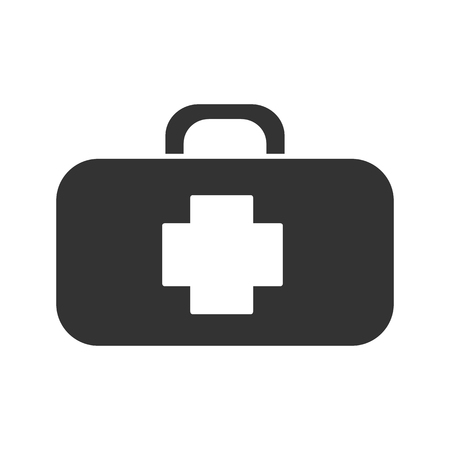 First-aid kit icon. Silhouette symbol. Negative space. Vector isolated illustration.のイラスト素材