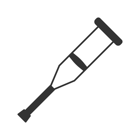 Crutch icon. Silhouette symbol. Negative space. Vector isolated illustration.のイラスト素材