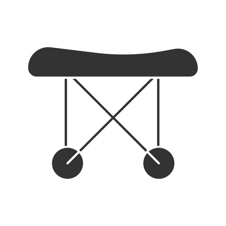 Medical stretchers icon. Silhouette symbol. Negative space. Vector isolated illustration.のイラスト素材