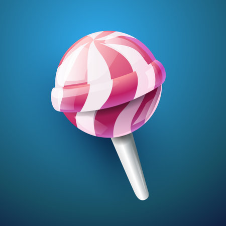 Illustration of candy on sticks. Concept for a confectionery store of sweets and candy food.のイラスト素材