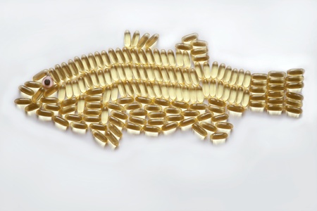 Fish Oil Capsules in a Fish Shape の写真素材
